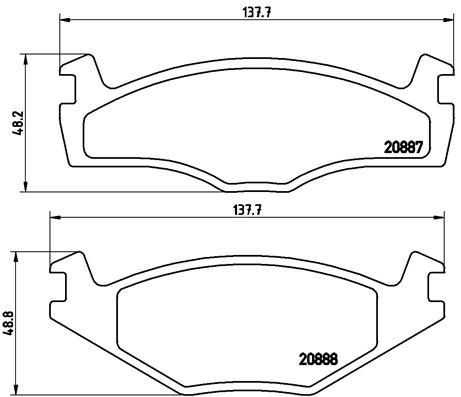 Комплект гальмівних накладок, дискове гальмо, Brembo P85012