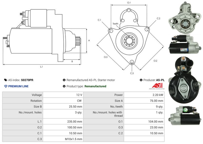 AS-PL S0270PR Starter