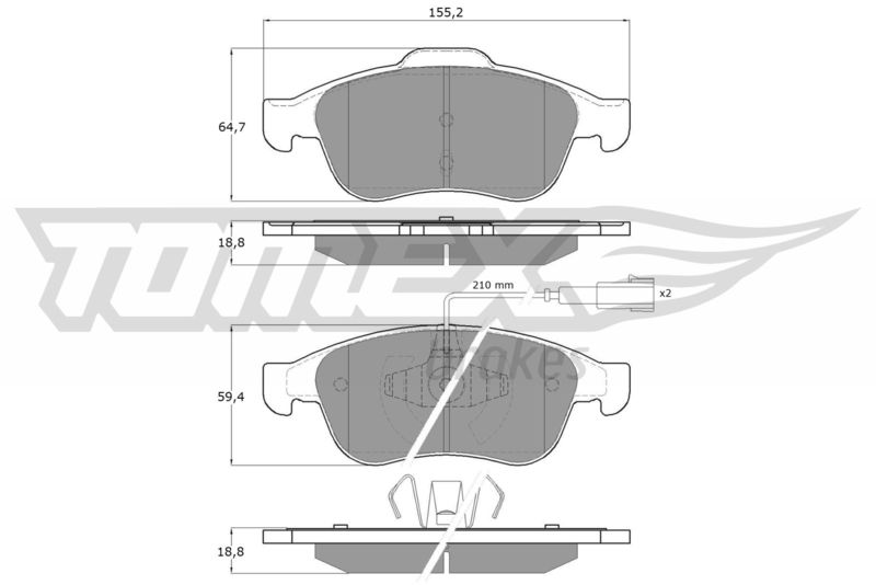 TOMEX Brakes fékbetétkészlet, tárcsafék TX 16-62