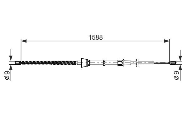 Тросовий привод, стоянкове гальмо, SKODA/VW Fabia/Polo ''RL-RR ''09>>, Bosch 1987482266