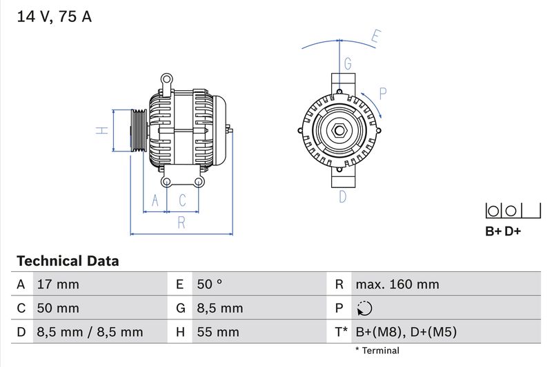 BOSCH Dynamo / Alternator 0 986 049 081