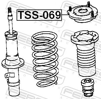 Опора, амортизатор, Febest TSS-069