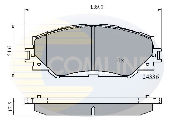 Комплект гальмівних накладок, дискове гальмо, Comline CBP01515