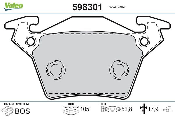 комплект спирачно феродо, дискови спирачки VALEO
