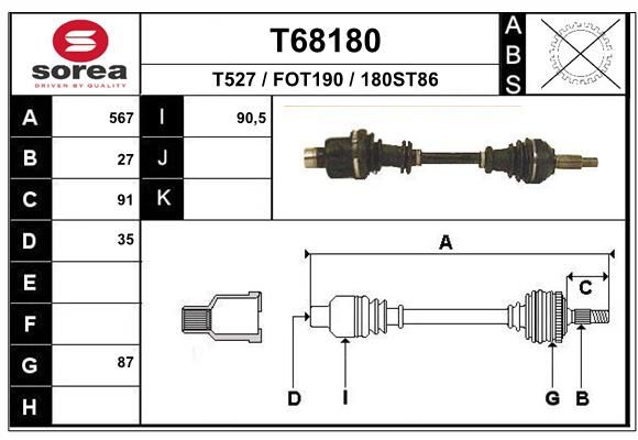 EAI hajtótengely T68180