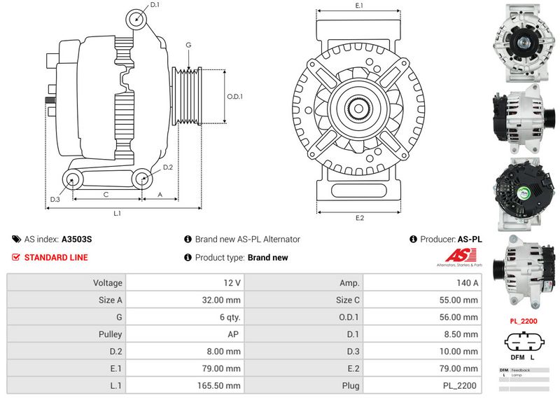 AS-PL A3503S Alternator