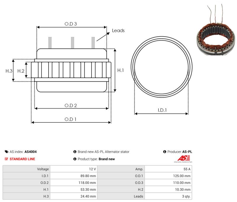 Staator, generaator, AS-PL AS4004
