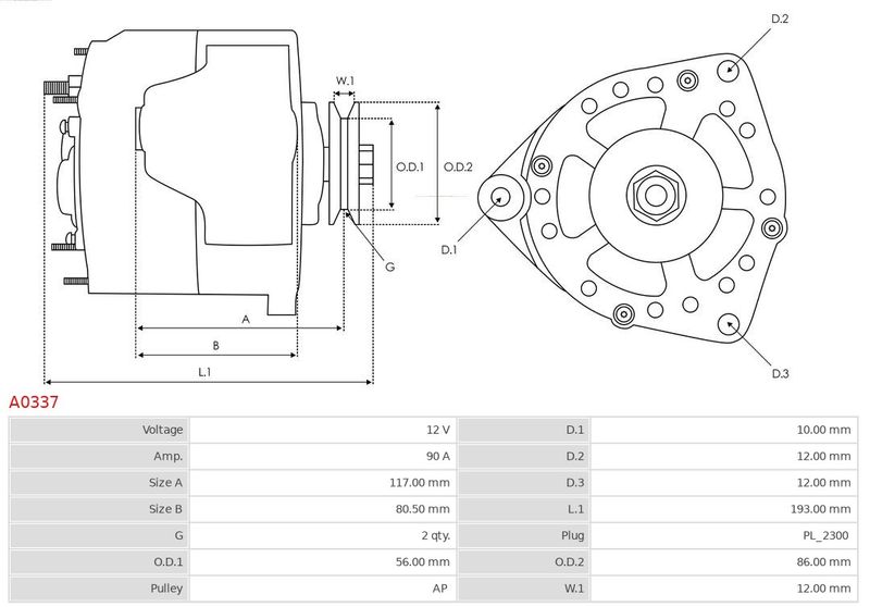 AS-PL A0337 Alternator