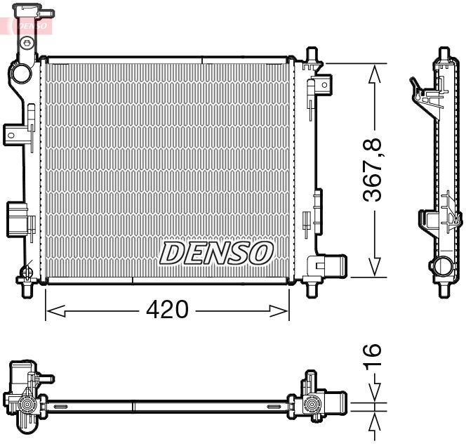 Радіатор, система охолодження двигуна, Denso DRM43005