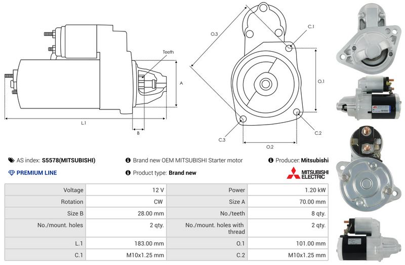 AS-PL S5578(MITSUBISHI) Starter