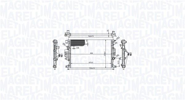 Радіатор, система охолодження двигуна, Magneti Marelli 350213215900