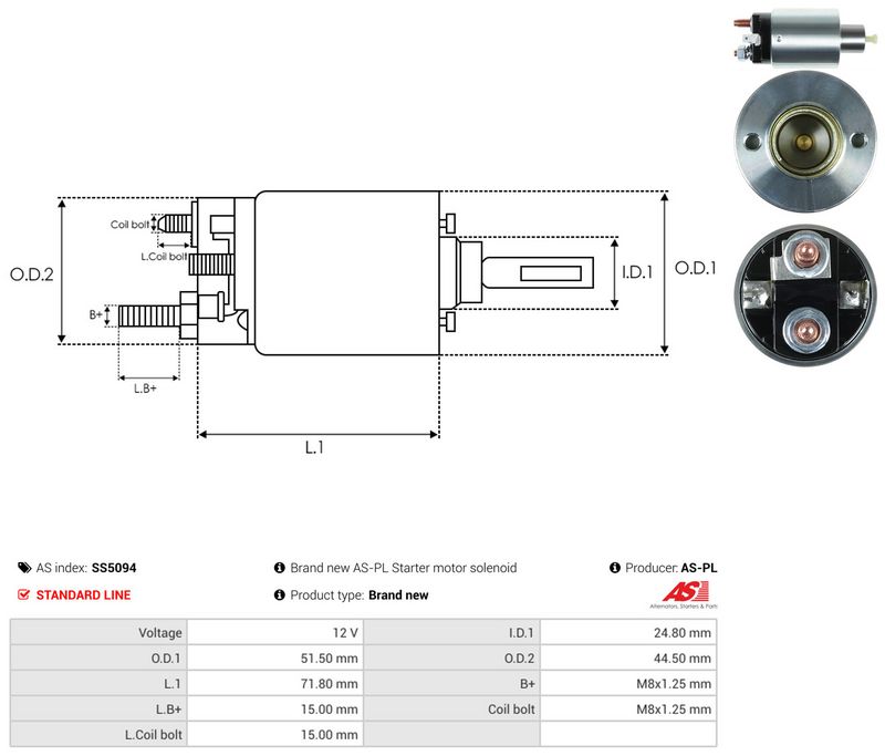 AS-PL SS5094 Solenoid Switch, starter