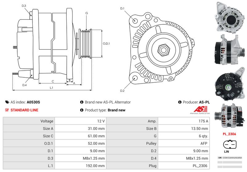 AS-PL A0530S Alternator