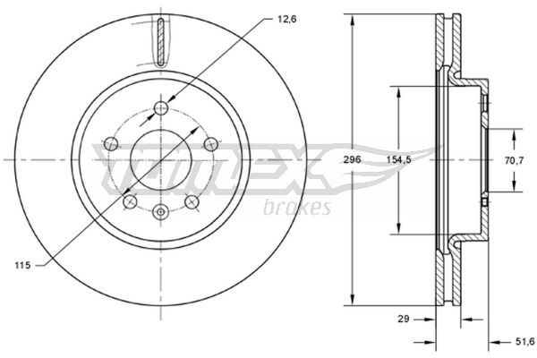 TOMEX Brakes féktárcsa TX 73-69