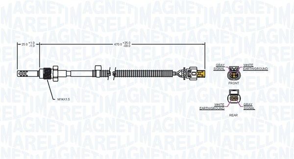 Датчик, температура відпрацьованих газів, Magneti Marelli 172000199010