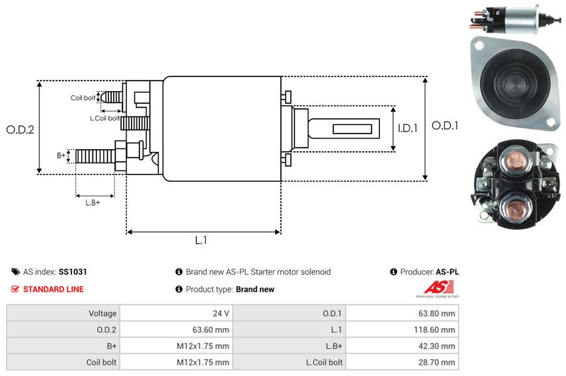 Magnetlülitus, starter, AS-PL SS1031