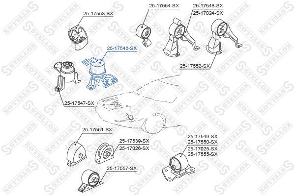 STELLOX 25-17546-SX Mounting, engine