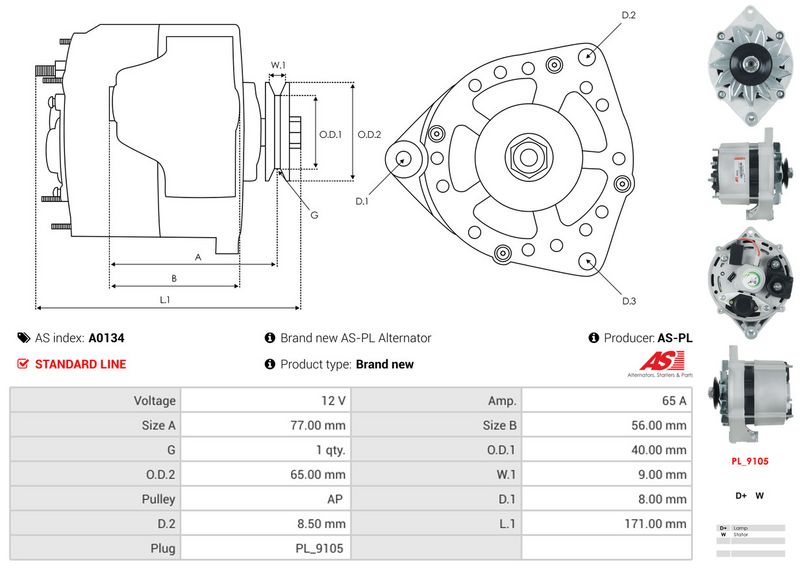 AS-PL A0134 Alternator