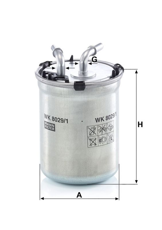 Kütusefilter, MANN-FILTER WK 8029, 1