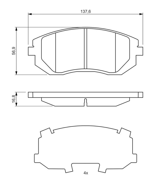 Piduriklotsi komplekt, ketaspidur, BOSCH 0 986 494 653