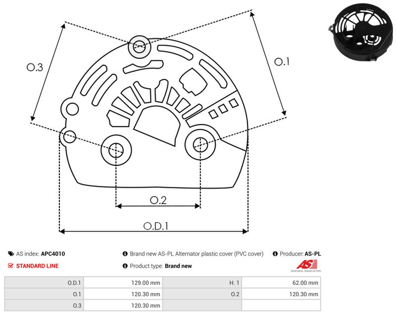 AS-PL APC4010 Protective Cap, alternator