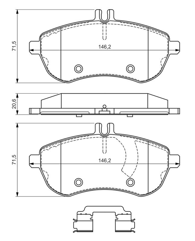 Piduriklotsi komplekt, ketaspidur, BOSCH 0 986 494 667