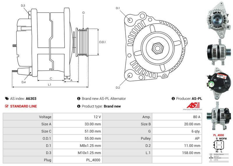 AS-PL A6303 Alternator