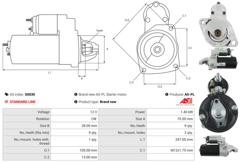 Starter, AS-PL S0030