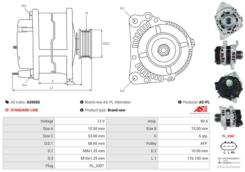 AS-PL A3568S Alternator