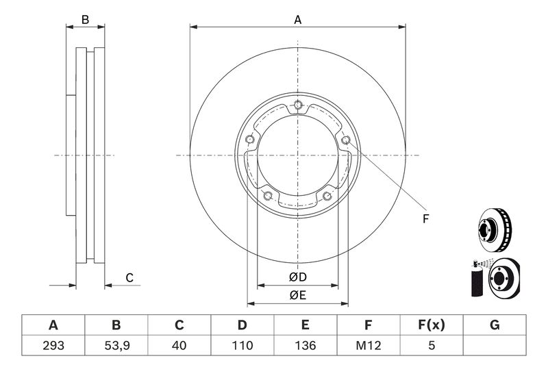 BOSCH 0 986 479 D81 Brake Disc
