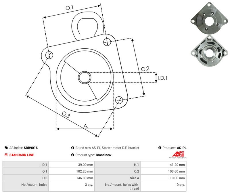 AS-PL SBR9016 Starter Lid, carburettor