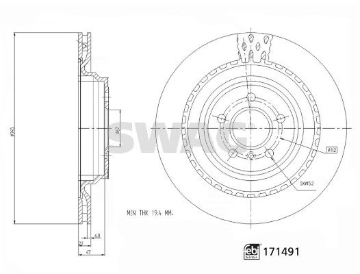 SWAG 33 10 2443 Brake Disc