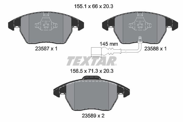 TEXTAR fékbetétkészlet, tárcsafék 2358701