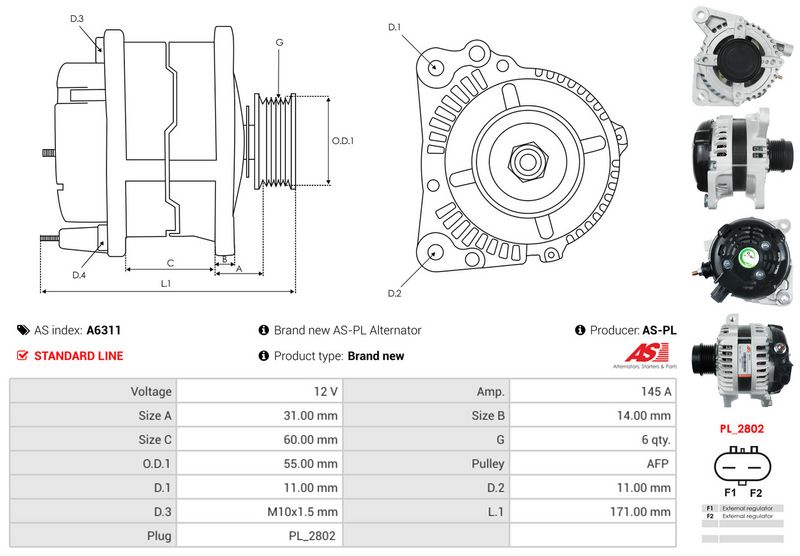 AS-PL A6311 Alternator