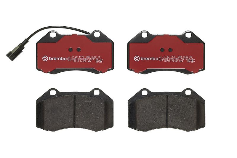 Piduriklotsi komplekt, ketaspidur, BREMBO P 23 117X