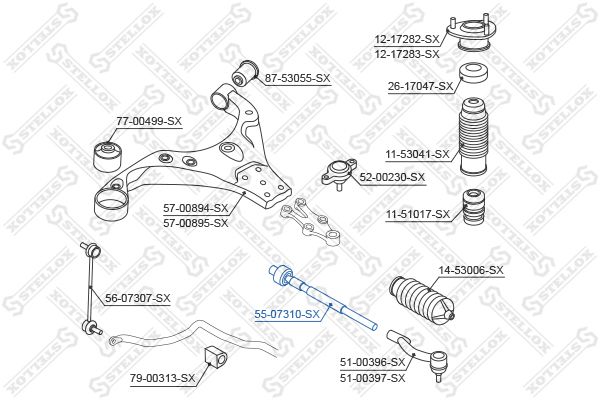 STELLOX 55-07310-SX Inner Tie Rod