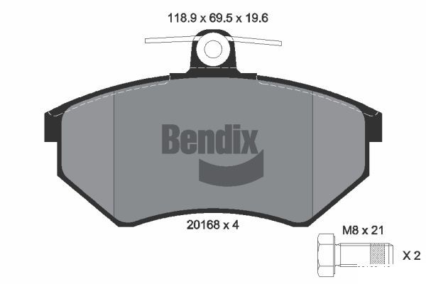 BENDIX Braking fékbetétkészlet, tárcsafék BPD1284