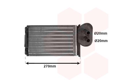 Теплообмінник, система опалення салону, Van Wezel 58006296