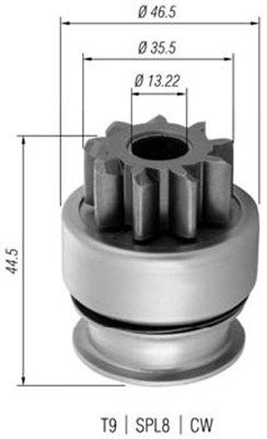 Мала шестірня, стартер, Magneti Marelli 940113020369