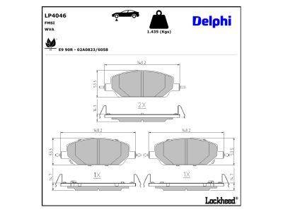 DELPHI LP4046 - Brake Pad Set, disc brake