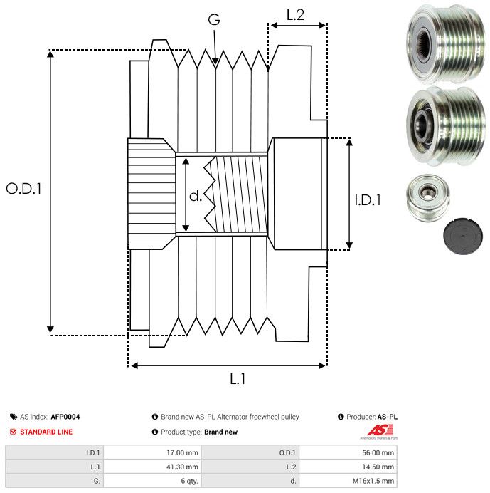 AS-PL AFP0004 Alternator Freewheel Clutch