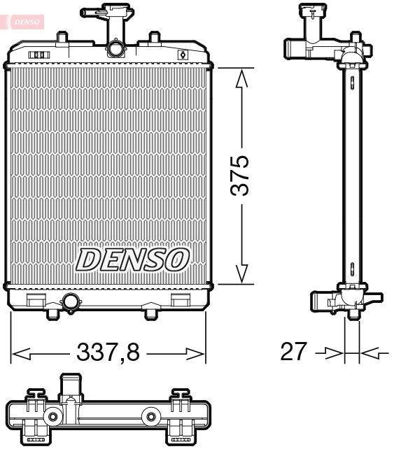 Радіатор, система охолодження двигуна, Denso DRM50134