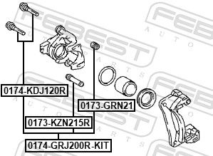 FEBEST 0174-GRJ200R-KIT Guide Bolt, brake caliper