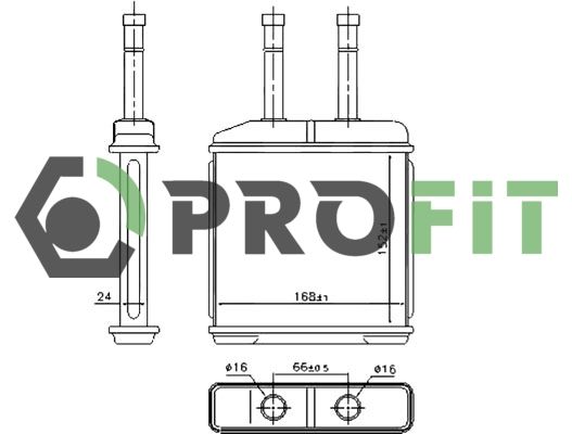 Теплообмінник, система опалення салону, Profit 1760-0105