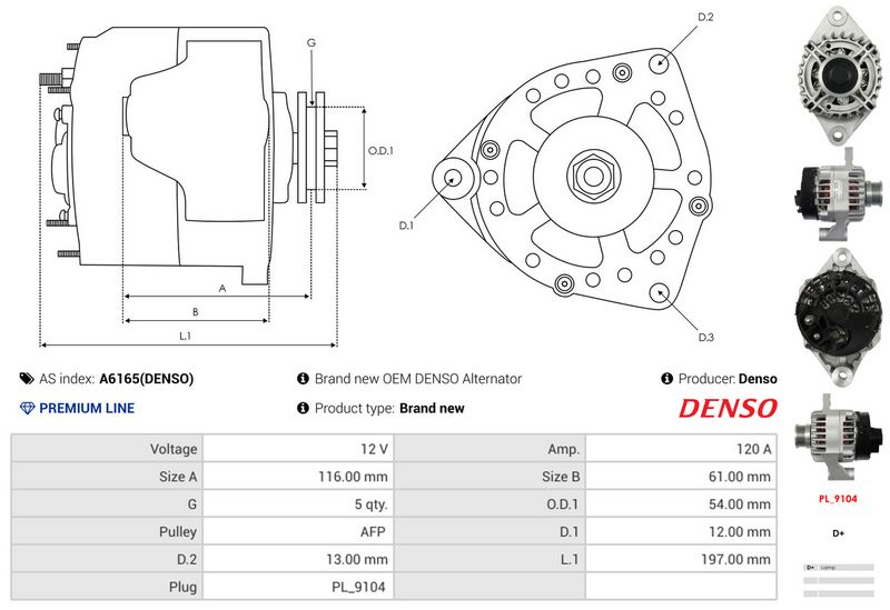 AS-PL A6165(DENSO) Alternator