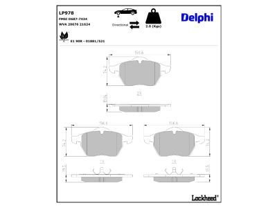 set placute frana,frana disc LP978 DELPHI