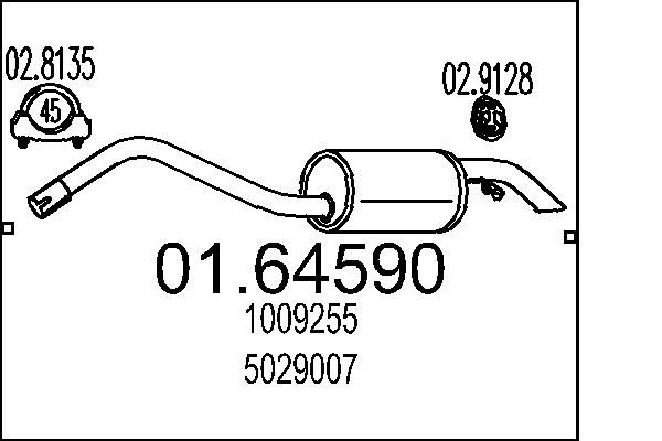 MTS hátsó hangtompító 01.64590