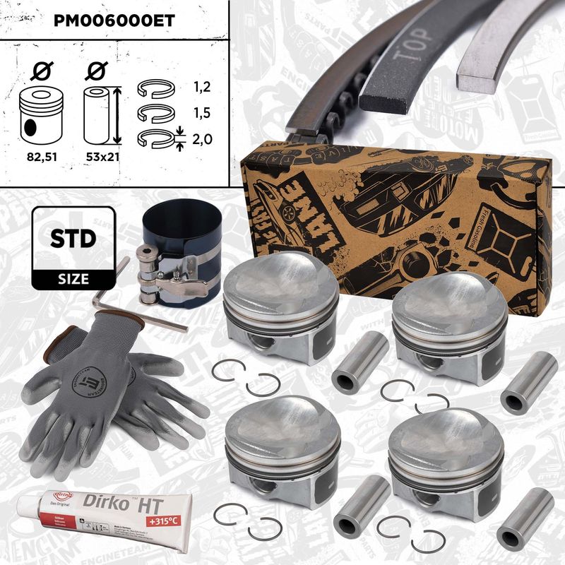 Product Image - Zuigerset - PM006000ET - ET ENGINETEAM