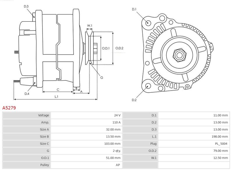 AS-PL A5279 Alternator