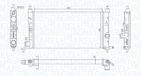 MAGNETI MARELLI OPEL радиатор охлаждения Combo,Corsa B,Chevrolet